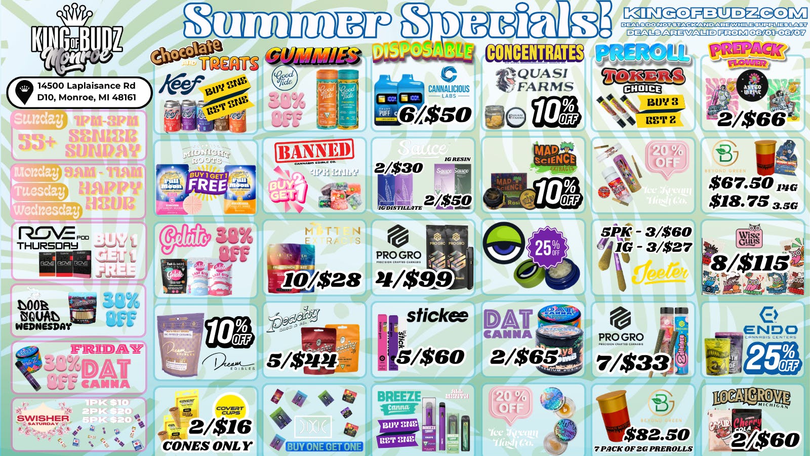 King of Budz - Monroe Shop Summer Sales @ KOB