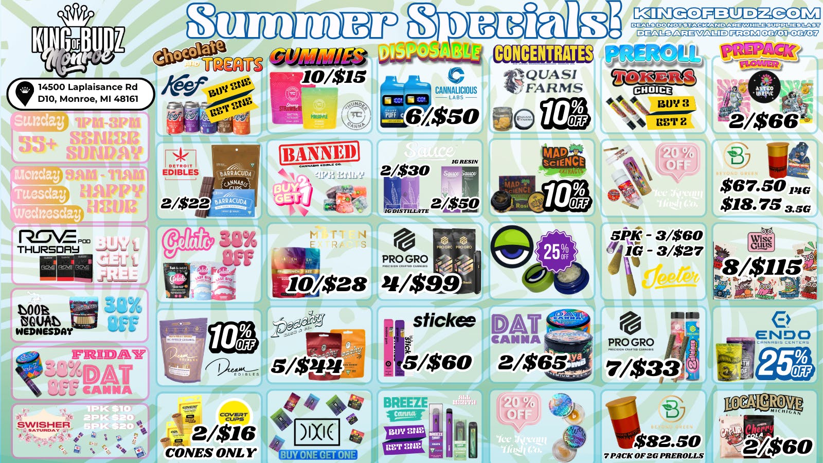 King of Budz - Monroe Shop Summer Sales @ KOB
