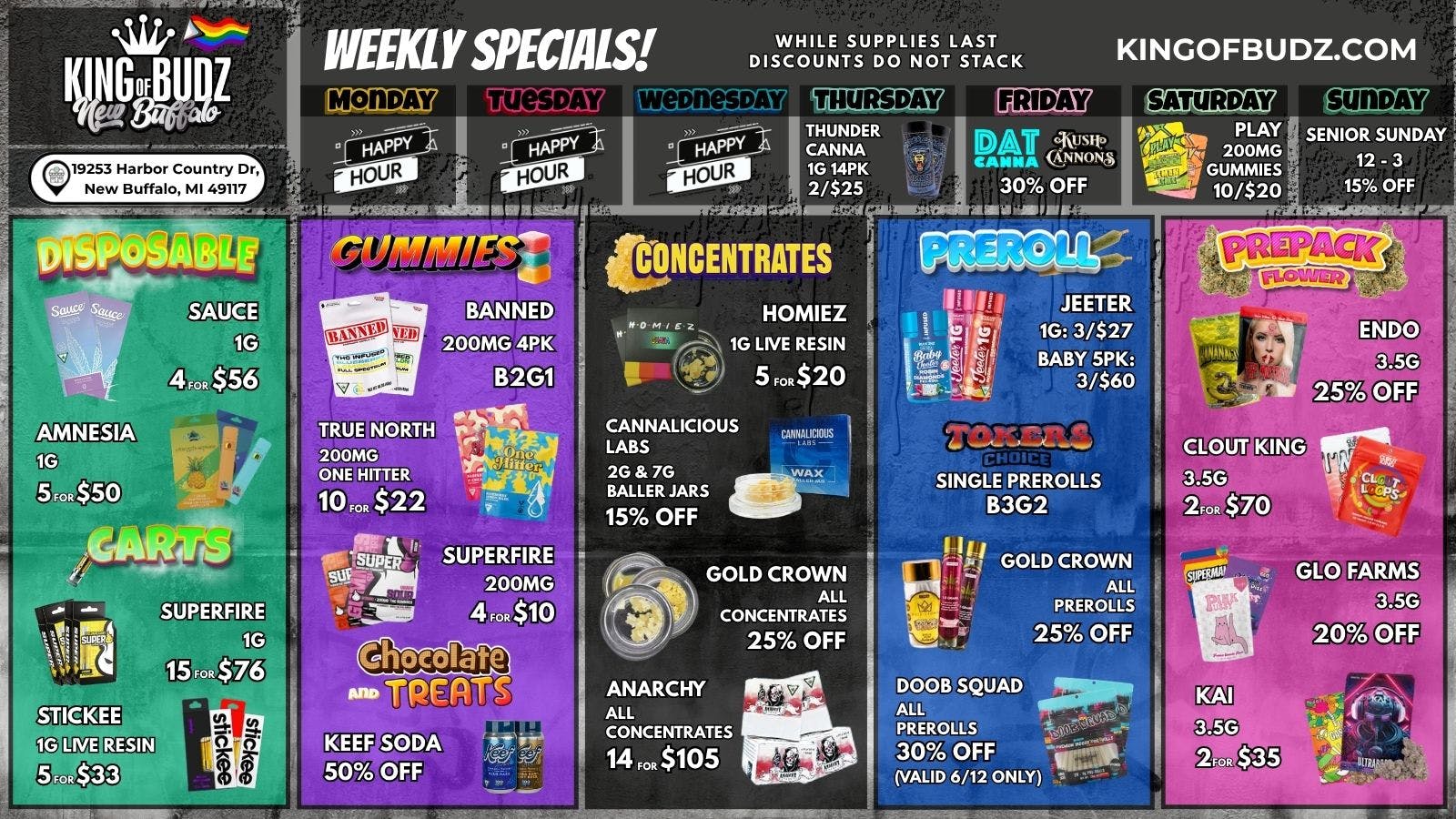 King of Budz - New Buffalo Shop New Buffalo's Lowest Prices !!!