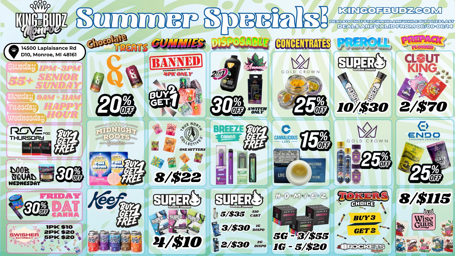 King of Budz - Monroe KING OF SUMMER DEALS