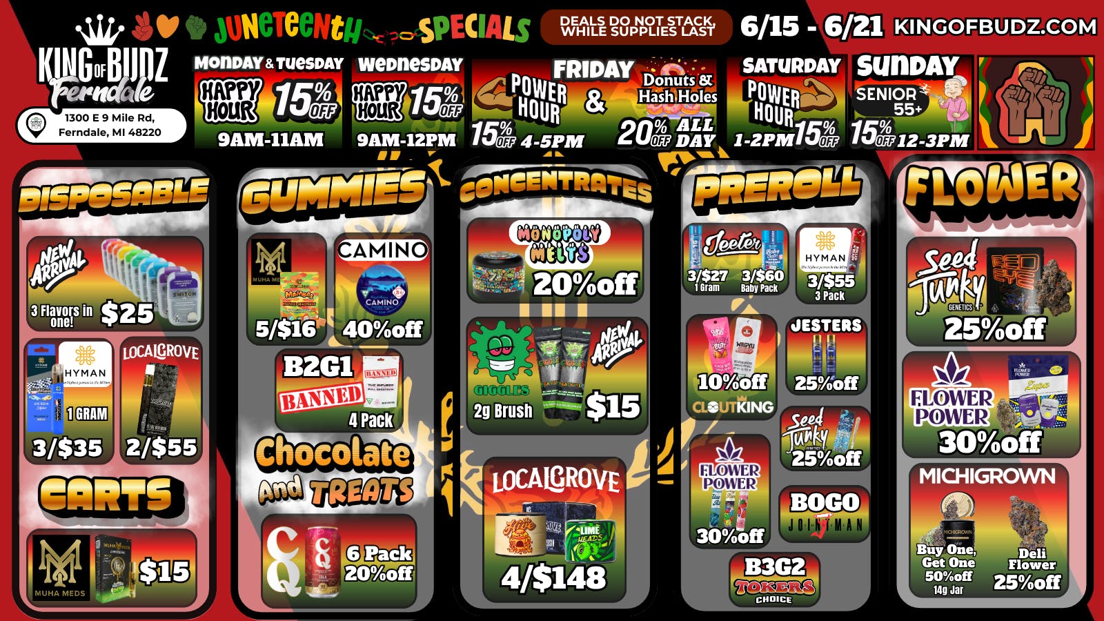 King of Budz - Ferndale Juneteenth Specials at KOB Ferndale