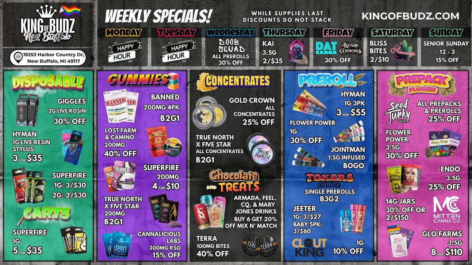 King of Budz - New Buffalo Shop New Buffalo's Lowest Prices !!!