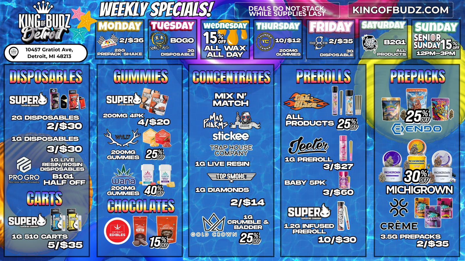 King of Budz - Detroit SUPERFIRE STEALS AND DEALS @ KOB DETROIT