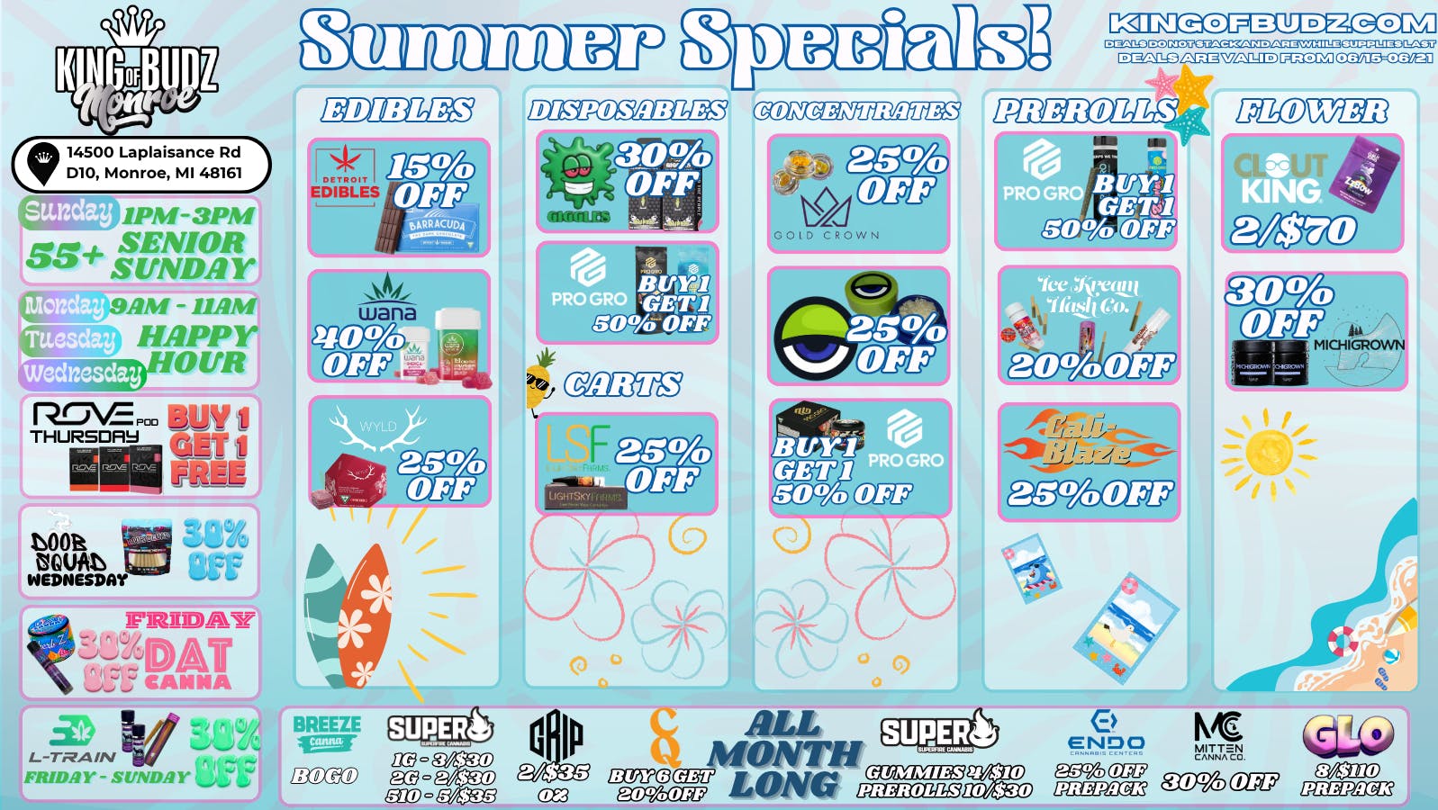 King of Budz - Monroe Shop Summer Sales @ KOB