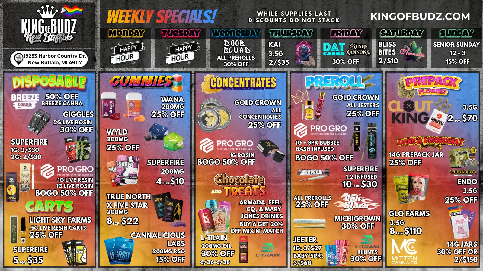 King of Budz - New Buffalo Shop New Buffalo's Lowest Prices !!!