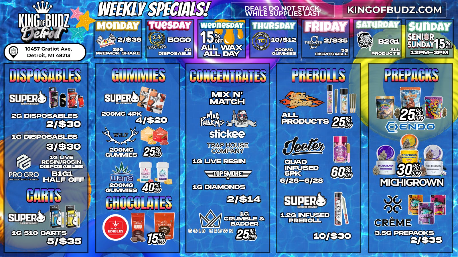 King of Budz - Detroit SUPERFIRE STEALS AND DEALS @ KOB DETROIT