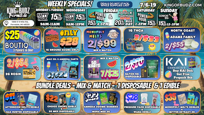 King of Budz - Ferndale ☀️KOB Ferndale Summer Deals and Bundles☀️