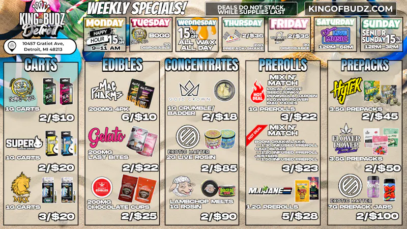 King of Budz - Detroit 🔥 The Hottest Deals in D @ KOB Detroit 🔥