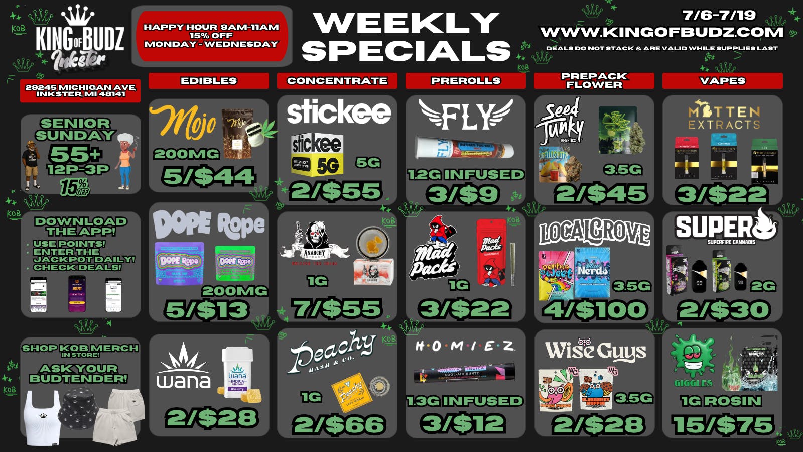 King of Budz Inkster INKSTER'S DEALS AS HOT AS THE SUMMER!