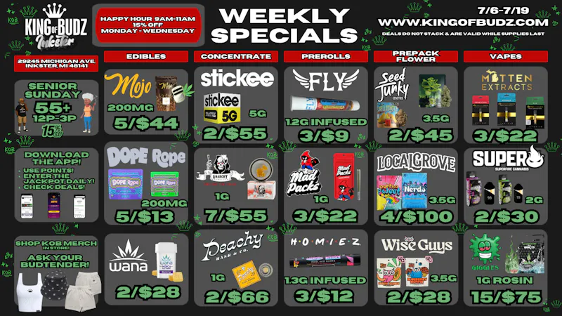 King of Budz Inkster INKSTER'S DEALS AS HOT AS THE SUMMER!
