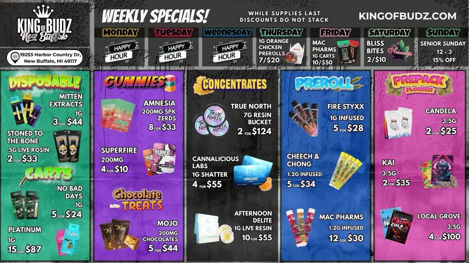 King of Budz - New Buffalo Shop New Buffalo's Lowest Prices !!!