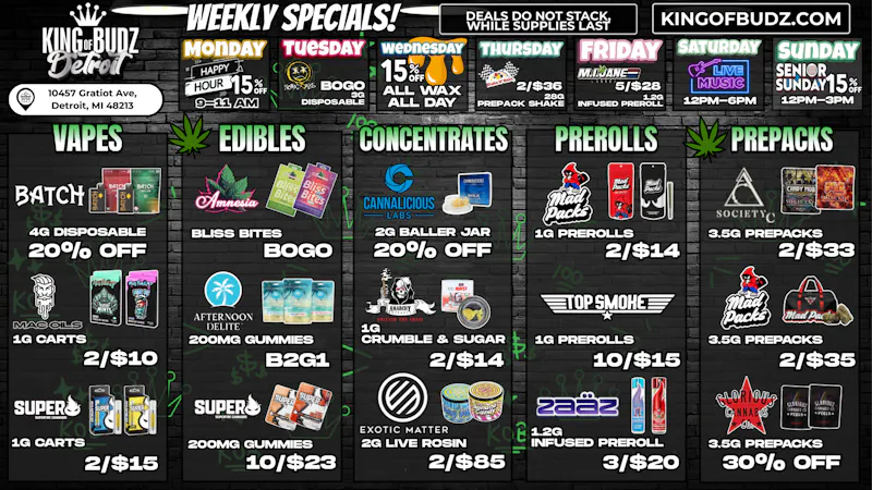 King of Budz - Detroit Best Deals In The D @ KOB DETROIT