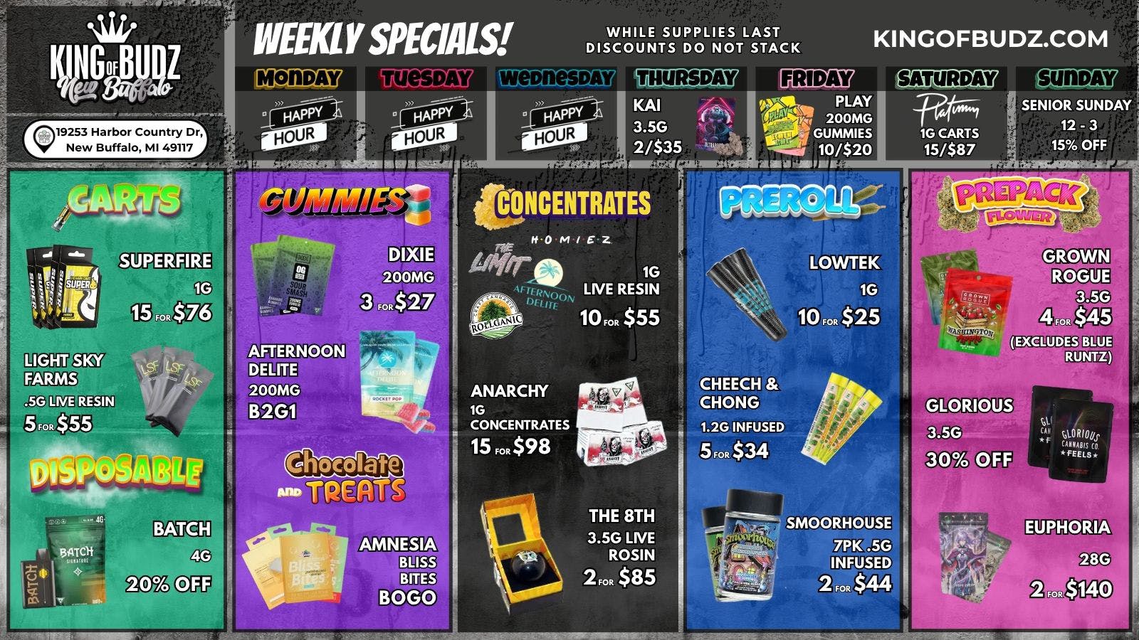 King of Budz - New Buffalo Shop New Buffalo's Lowest Prices !!!