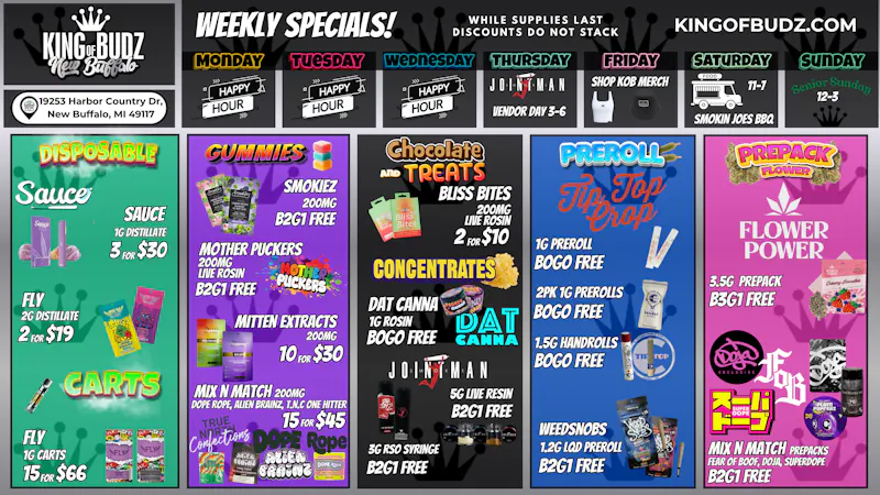 King of Budz - New Buffalo Shop New Buffalo's Lowest Prices !!!