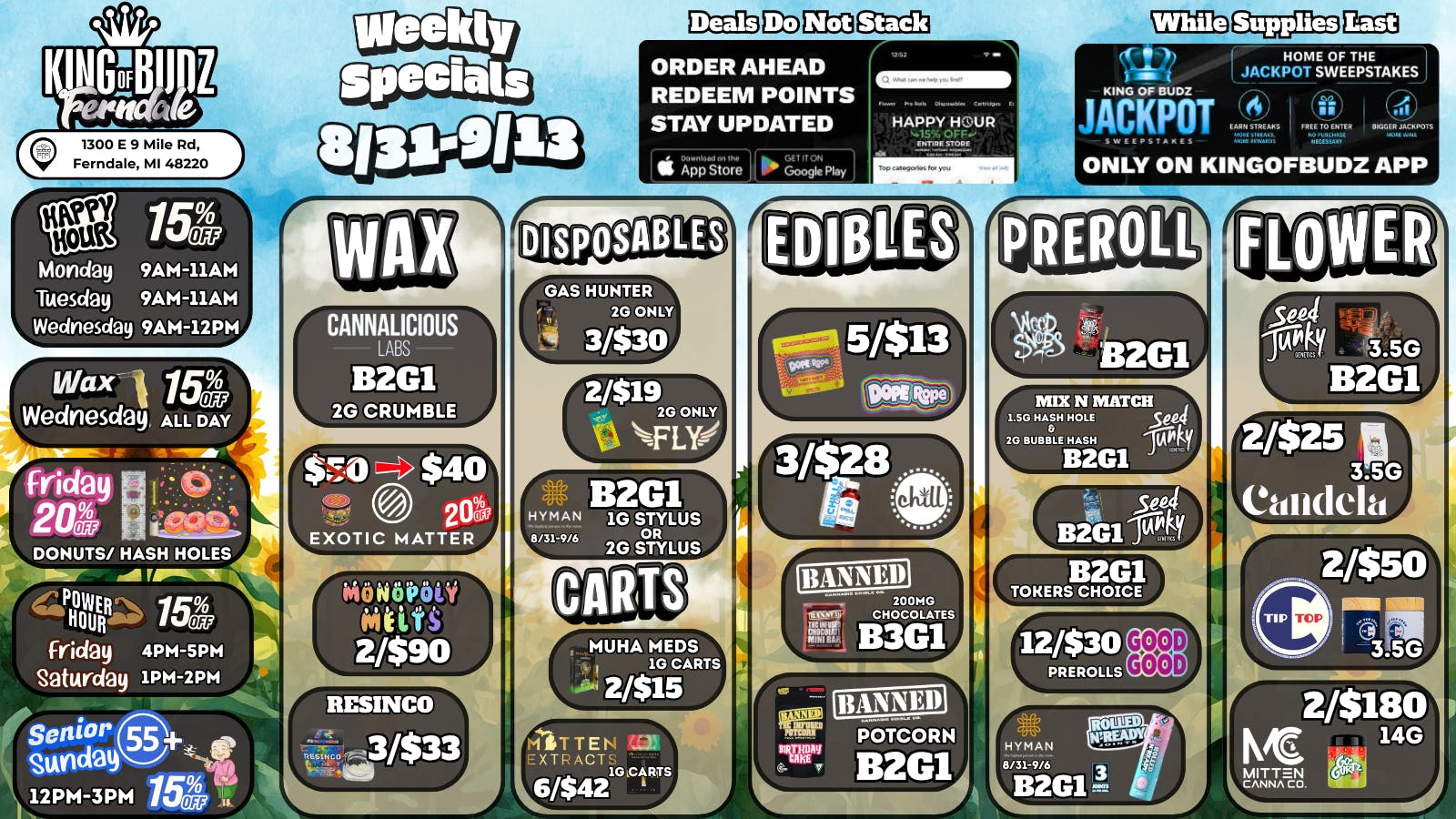 King of Budz - Ferndale End of Summer Deals at KOB Ferndale