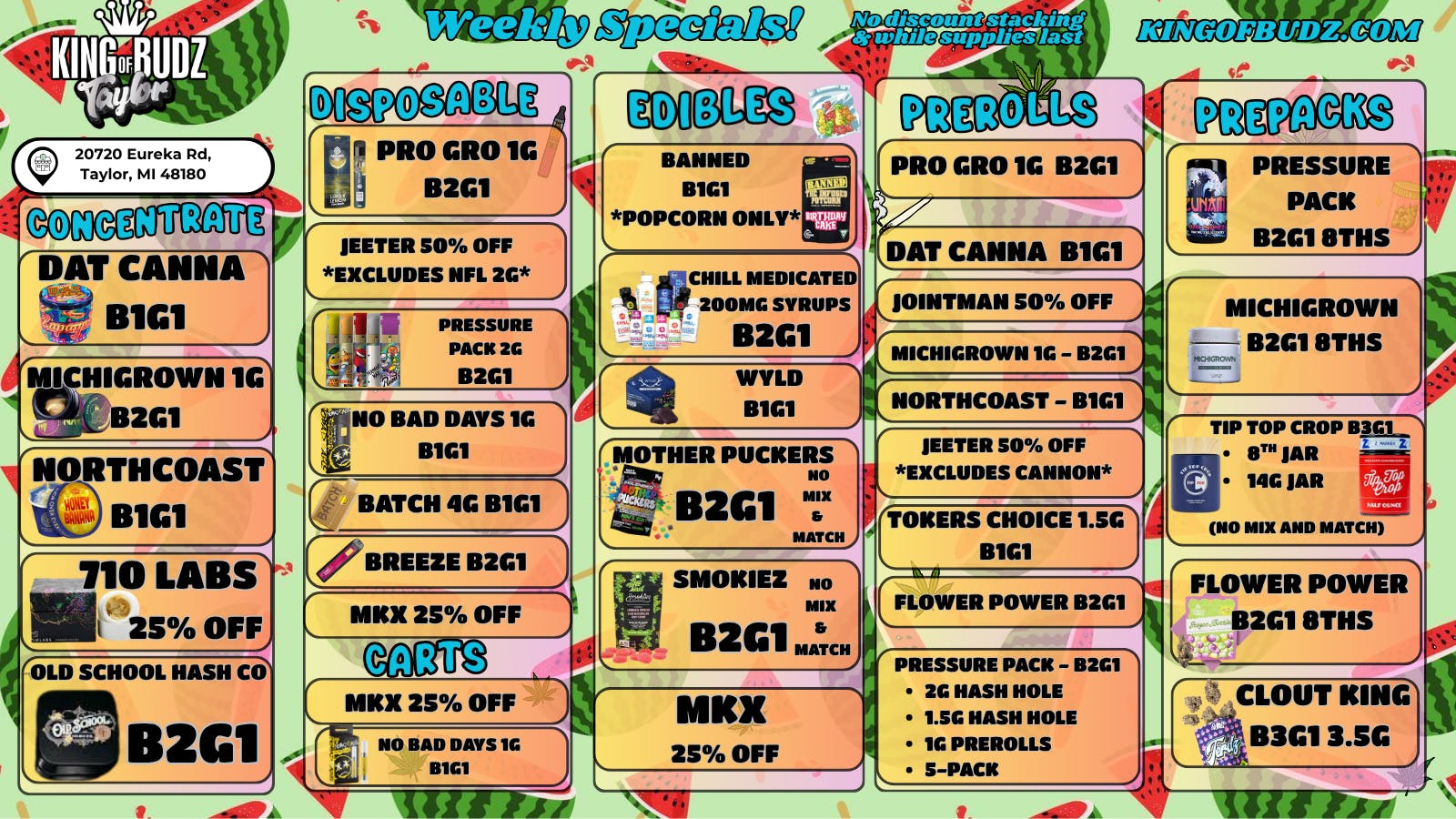 King of Budz Taylor LABOR DAY DEALS