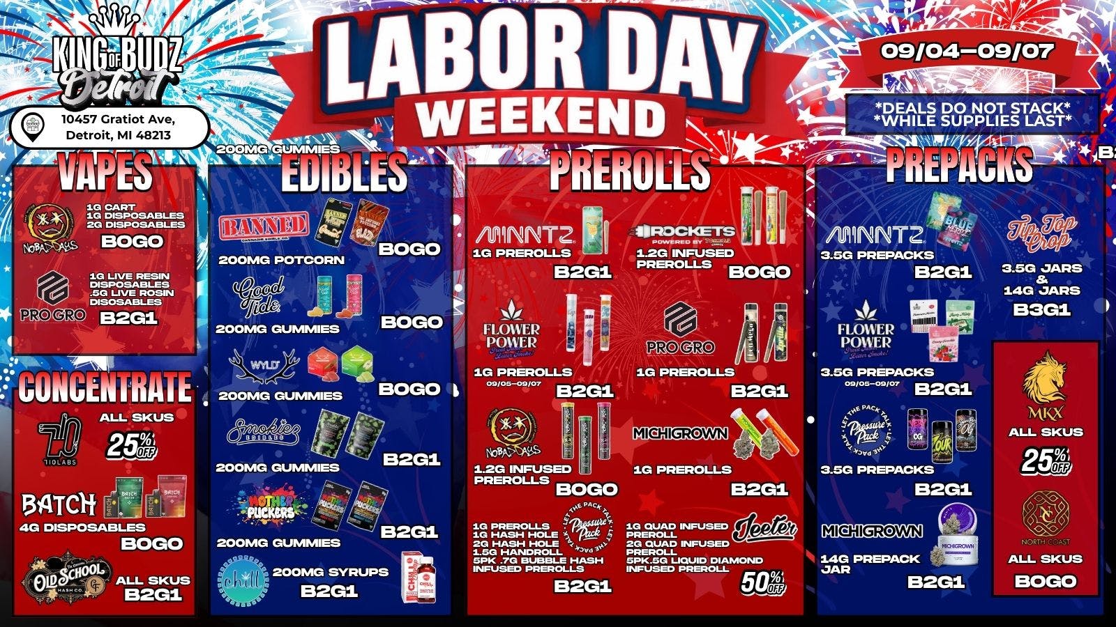 King of Budz - Detroit Labor Day Weekend Deals Fit for a King 👑