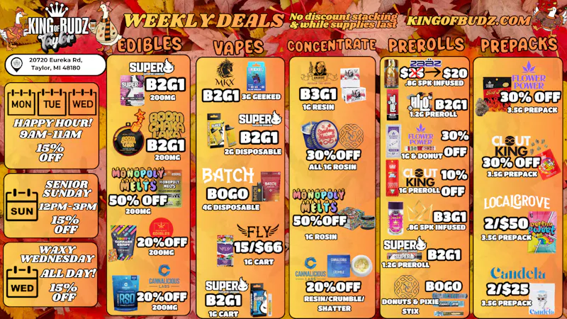 King of Budz Taylor TAYLOR FALL DEALS 🍁🍂