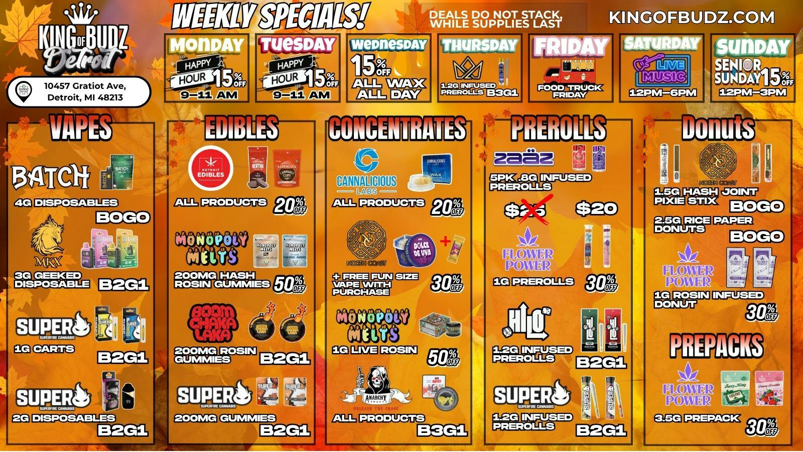 King of Budz - Detroit The King of Fall Deals @ KOB DETROIT