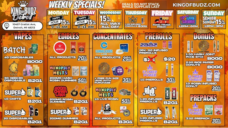 King of Budz - Detroit The King of Fall Deals @ KOB DETROIT