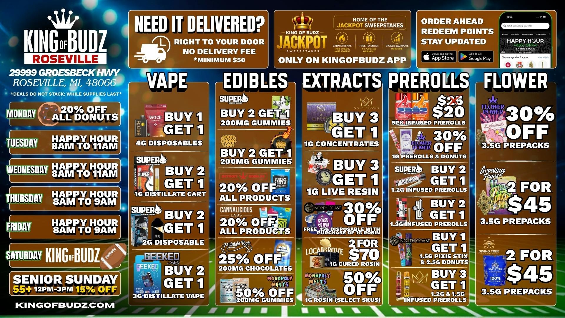 King of Budz Roseville KOB Roseville Deals 9/14-9/27