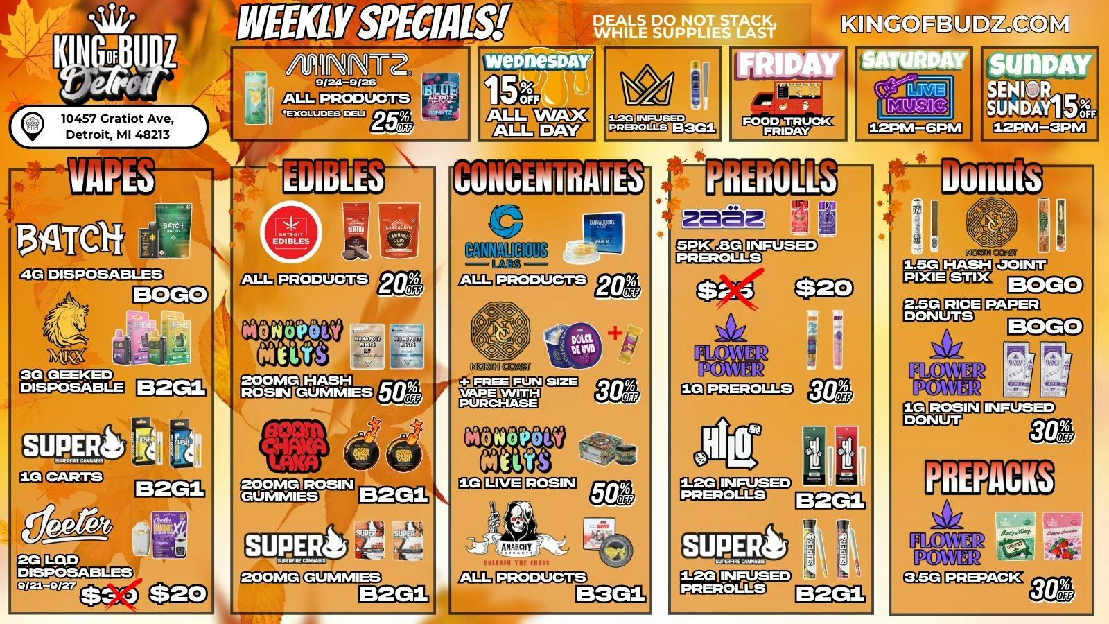 King of Budz - Detroit The King of Fall Deals @ KOB DETROIT