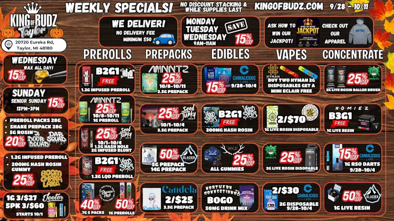King of Budz Taylor FALL DEALS ARE HERE AT TAYLOR KOB 🍂🎃