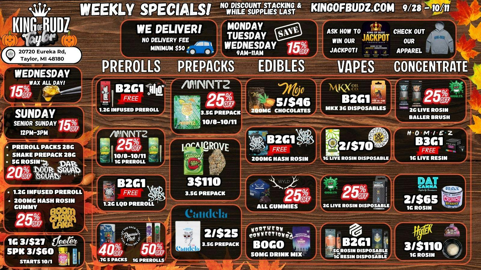 King of Budz Taylor FALL DEALS ARE HERE AT TAYLOR KOB 🍂🎃