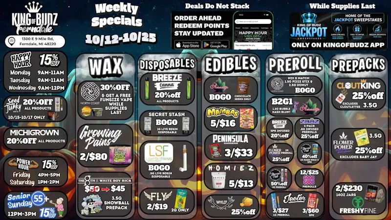 King of Budz - Ferndale Spook-tacular Deals @ KOB Ferndale👻