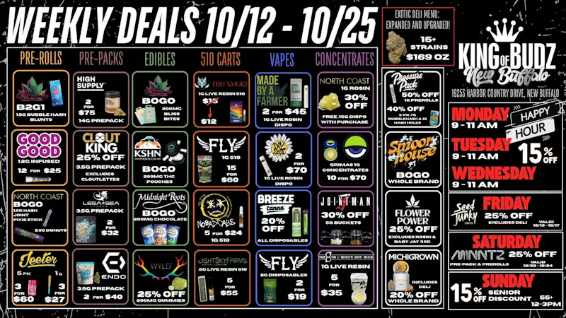King of Budz - New Buffalo Fall into savings at KOB New Buffalo !!!