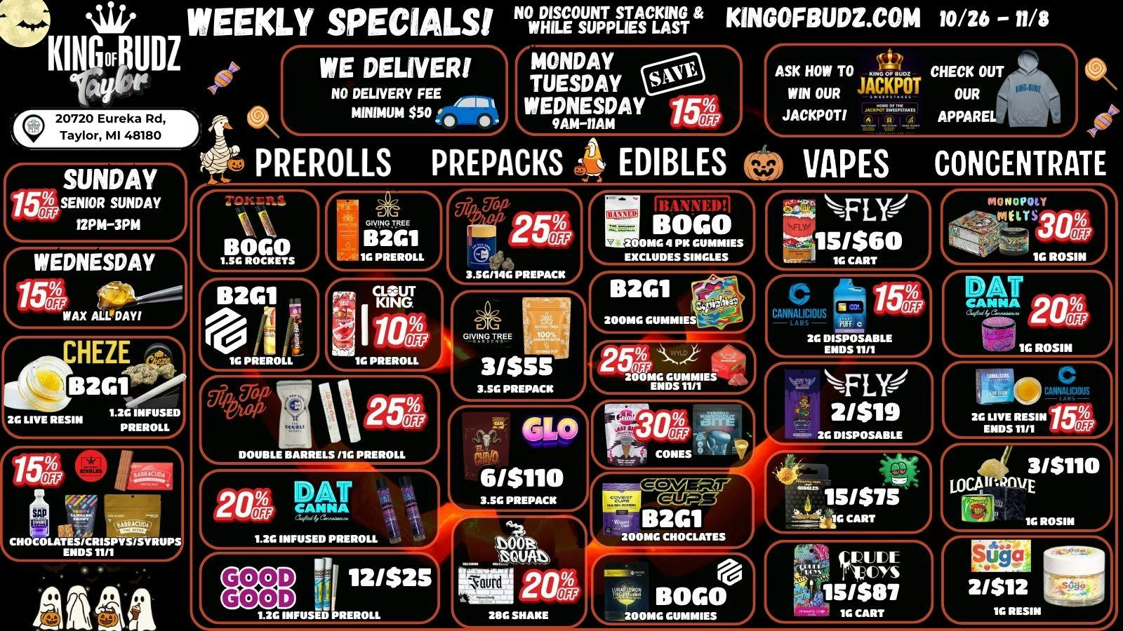 King of Budz Taylor Ooga Booga Scary Deals @ Taylor KOB 🎃