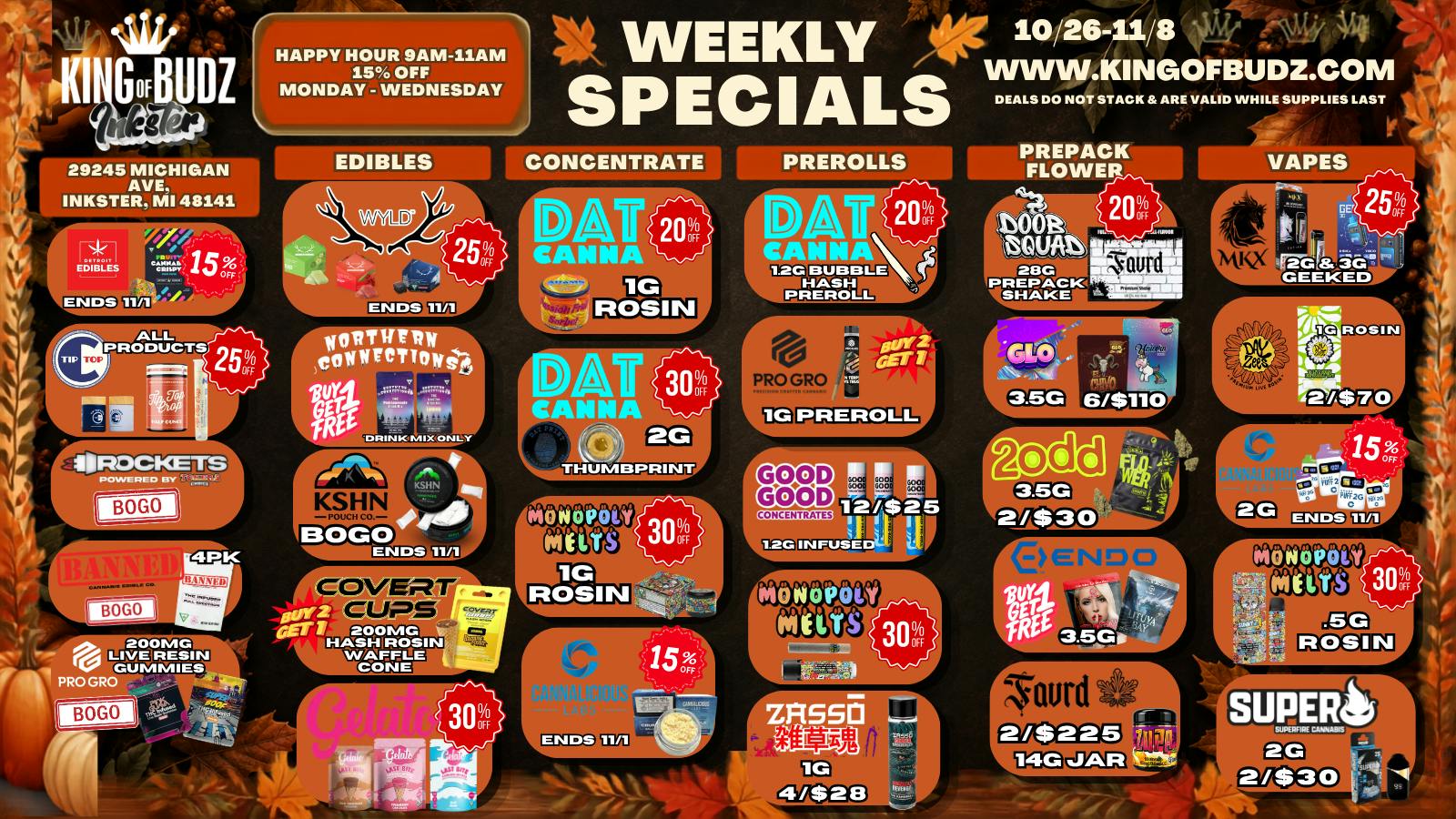 King of Budz Inkster SPOOKY GOOD DEALS!