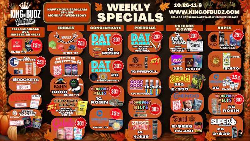 King of Budz Inkster SPOOKY GOOD DEALS!