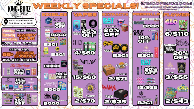 King of Budz - Monroe SCARY GOOD DEALS