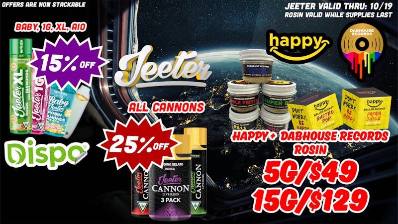 Dispo - Whitmore Lake 15G ROSIN➡️$129🤯15% OFF JEETER + 25% OFF CANNONS