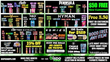 Dispo Romeo $50 Free New Customers + BOGO Any Item Late Night