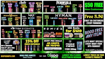 Dispo Romeo $50 Free New Customers + BOGO Any Item Late Night