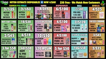 Dispo - Whitmore Lake 🦃$50 Free🔥New Customers🍗15G/$129 ROSIN🤯