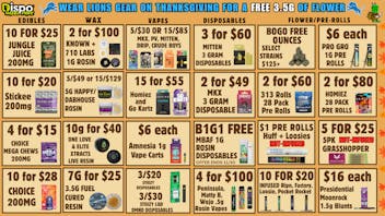 Dispo Hazel Park 🦃$50 Free🍗New Customers🔥25% OFF PRE PACKS🦃