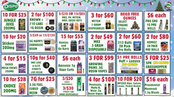 Dispo Hazel Park 🎅🏼$50 Free🎄New Customers🎁25% OFF PRE PACKS