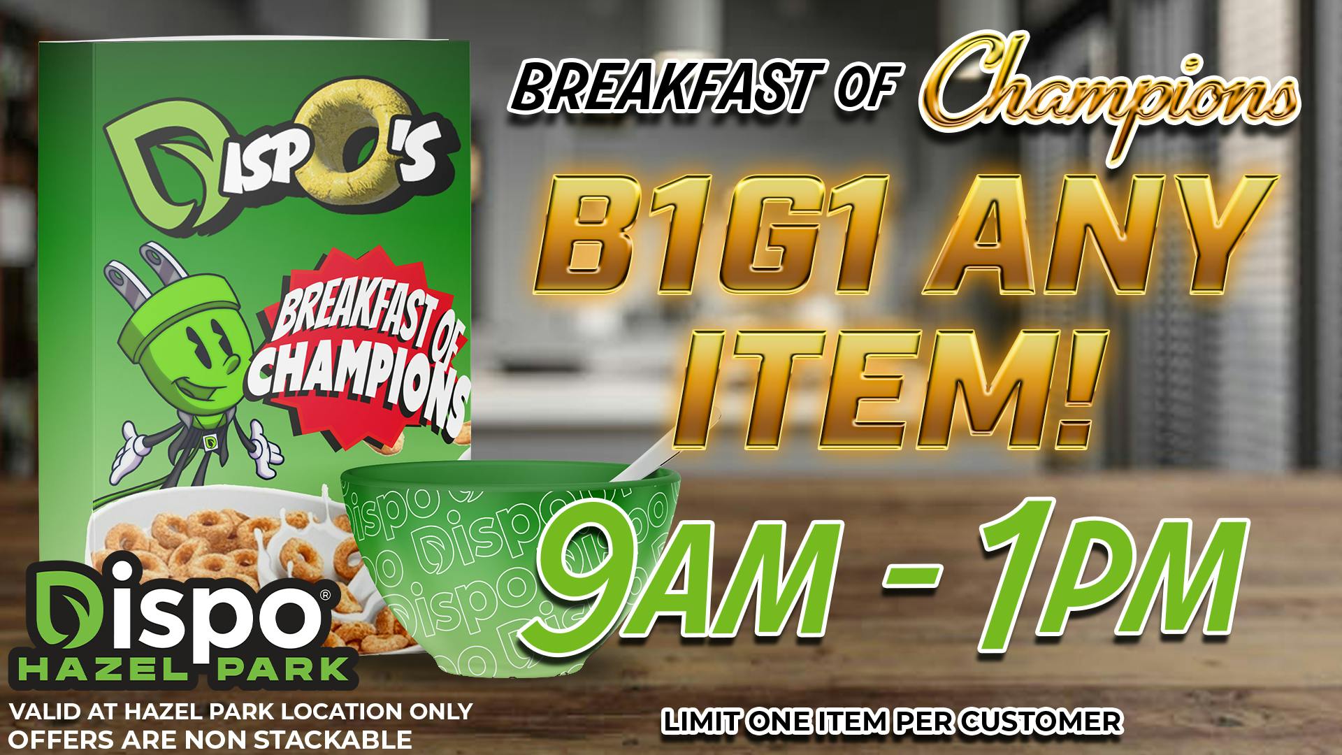 Dispo Hazel Park ☕️🍳B1G1 FREE ANY ITEM EVERYDAY🥞☕️