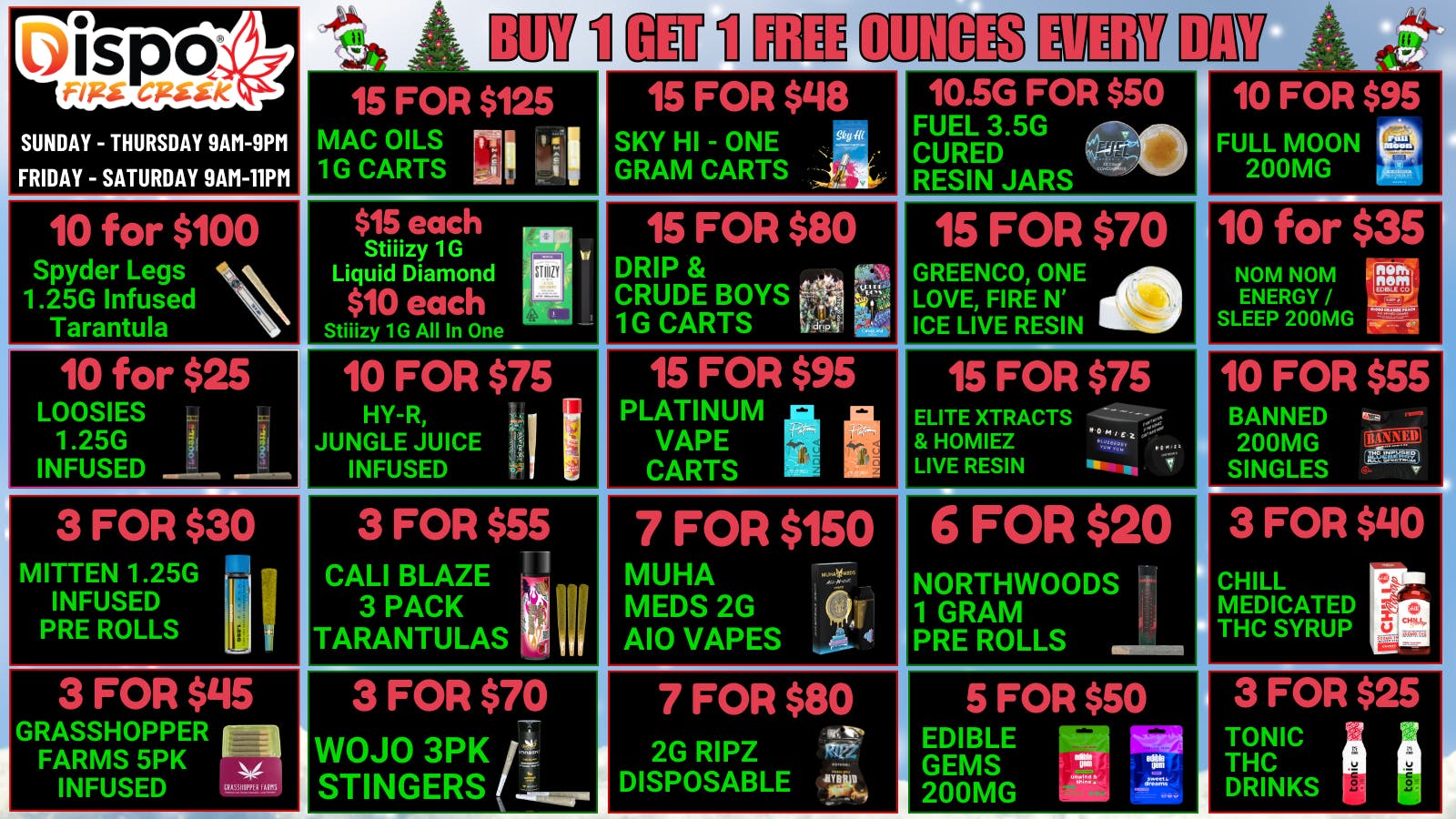 Fire Creek Battle Creek - Recreational 🎅🏼BOGO FREE OUNCES🎁EVERY DAY🎄