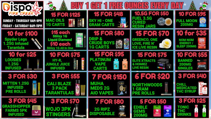 Fire Creek Battle Creek - Recreational 🎅🏼BOGO FREE OUNCES🎁EVERY DAY🎄