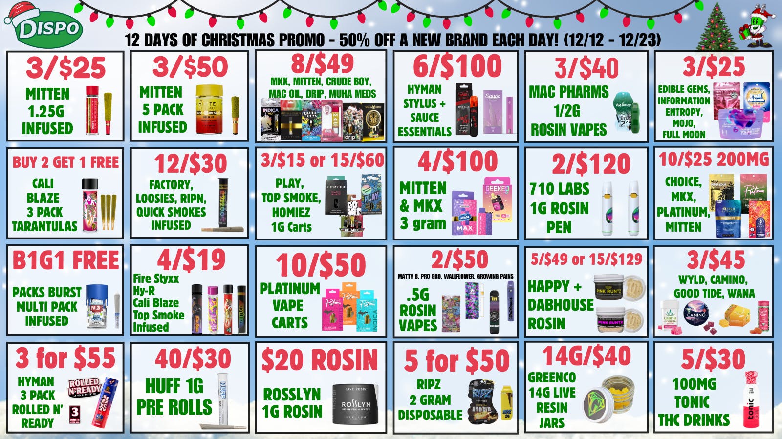 Dispo - Whitmore Lake 🎅🏼$50 Free🎁New Customers🎄15G/$129 ROSIN🎁