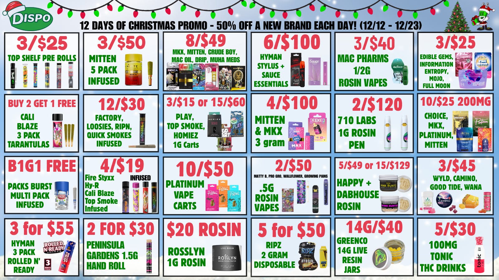 Dispo - Whitmore Lake 🎅🏼$50 Free🎁New Customers🎄15G/$129 ROSIN🎁