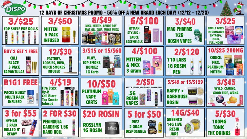 Dispo - Whitmore Lake 🎅🏼$50 Free🎁New Customers🎄15G/$129 ROSIN🎁