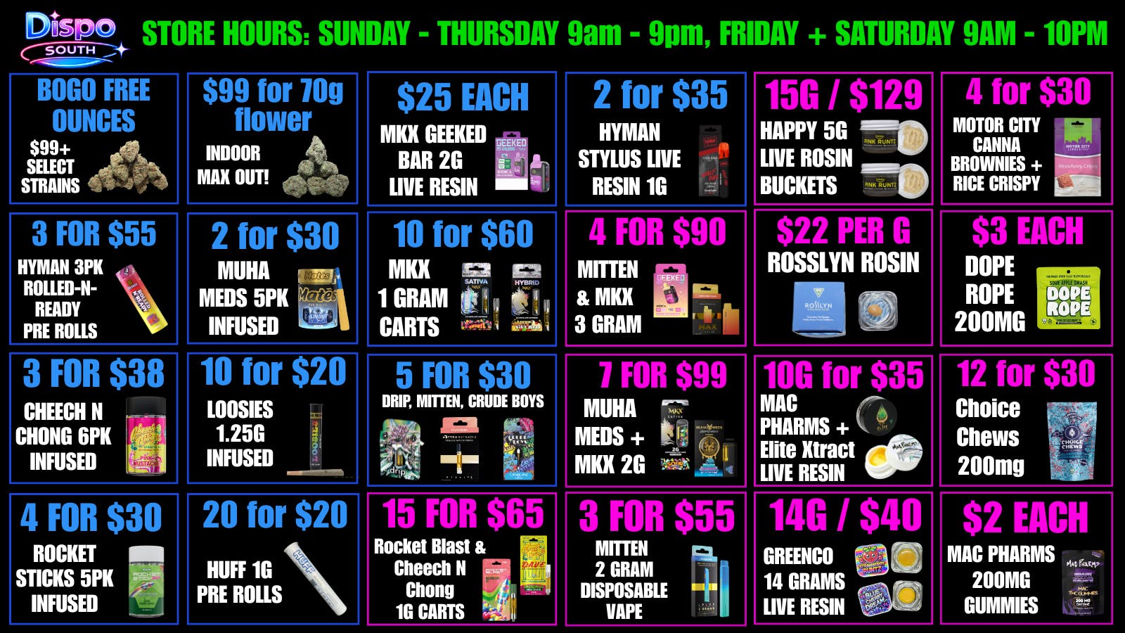 Dispo Bay City South 😱NO 24% TAX HERE!!🚫B1G1 FREE OUNCES😎