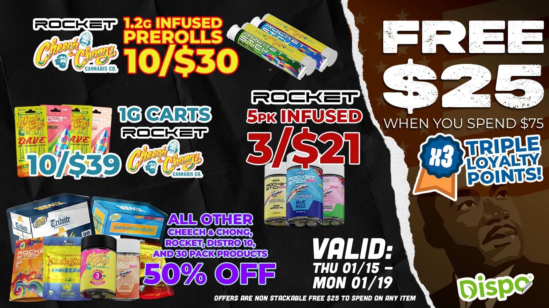 Dispo Romeo 🎁FREE $25 THURS - SUNDAY🎁50% OFF ROCKET + CHEECH