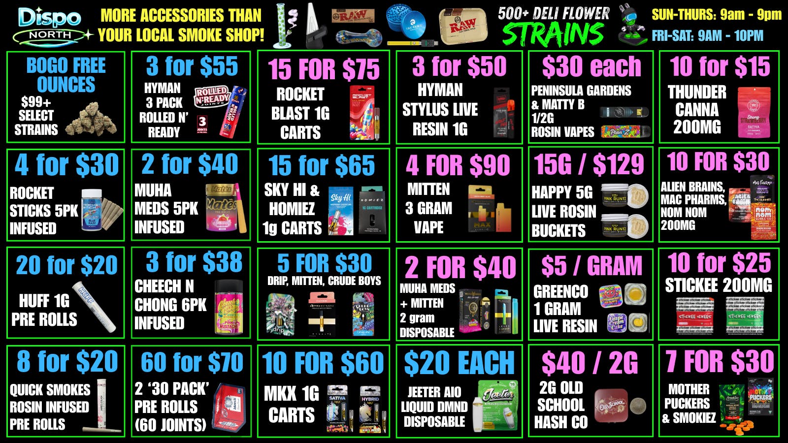 Dispo Bay City North 😱NO 24% TAX HERE!!🚫B1G1 FREE OUNCES😎