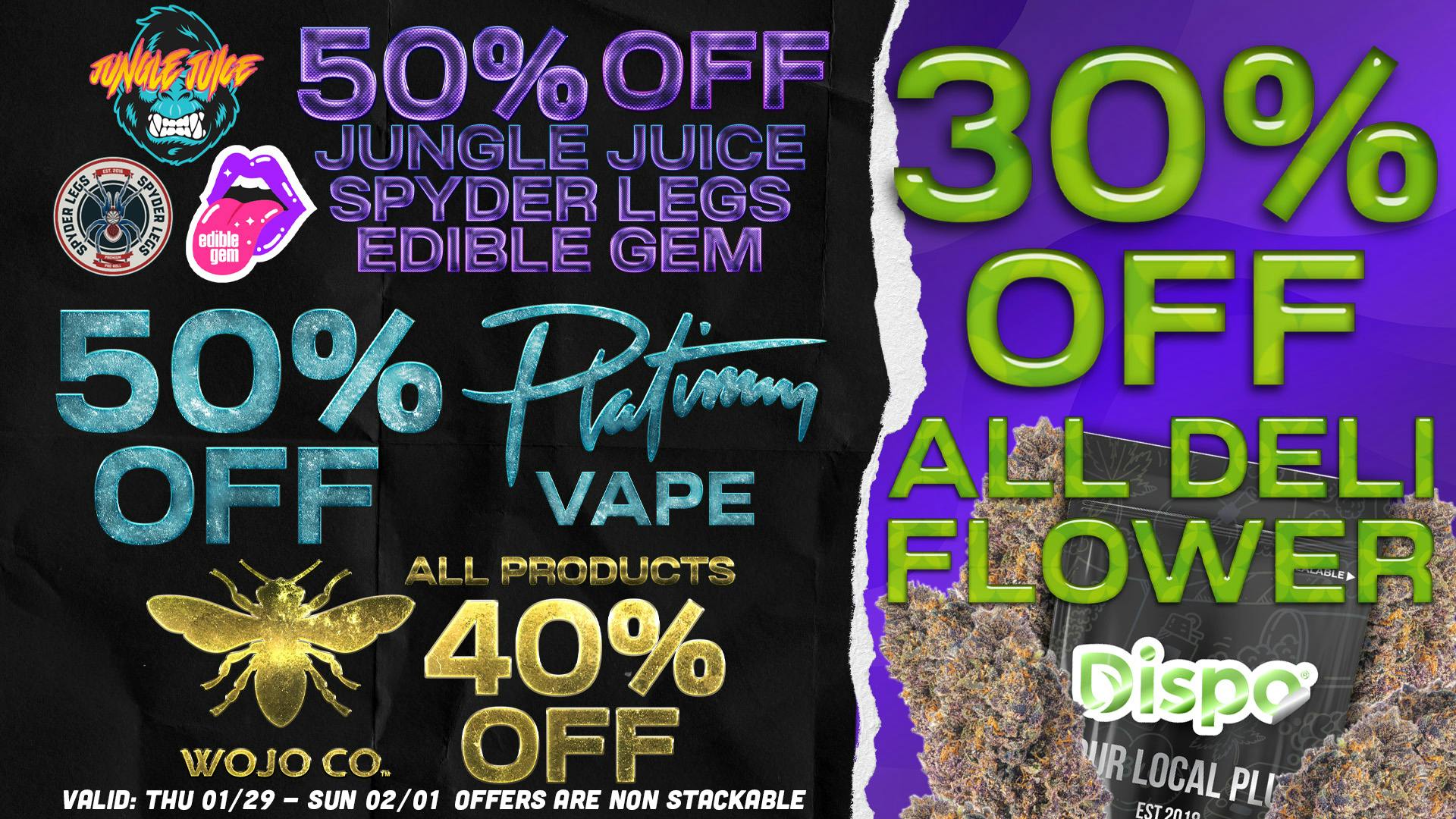 Dispo - Whitmore Lake 50% OFF PLATINUM VAPE, 40% OFF WOJO, 30% OFF DELI